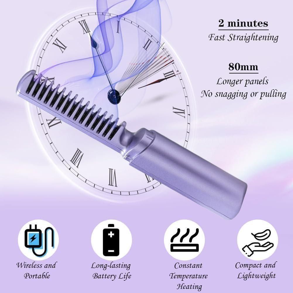 Meneflix Pro | The Handbag Hair Straightener: Style & 2-in-1 Cordless Hot Comb!