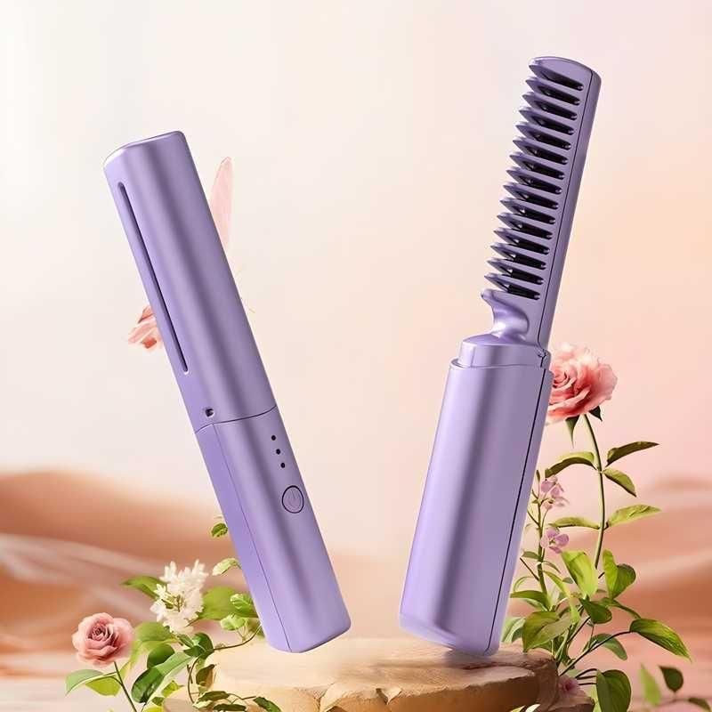 Meneflix Pro | The Handbag Hair Straightener: Style & 2-in-1 Cordless Hot Comb!