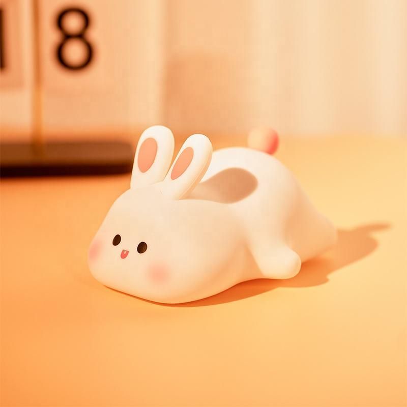 Glow-Bunny | Super Soft Silicone Touch Night Lamp-The Ultimate Cuddly Bedside Companion!