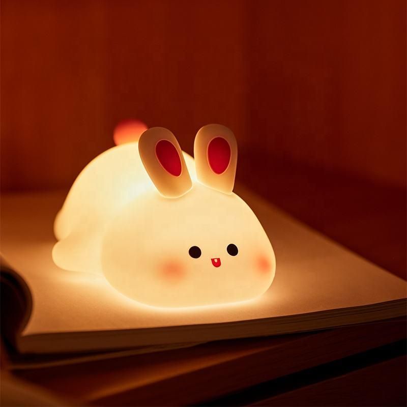 Glow-Bunny | Super Soft Silicone Touch Night Lamp-The Ultimate Cuddly Bedside Companion!