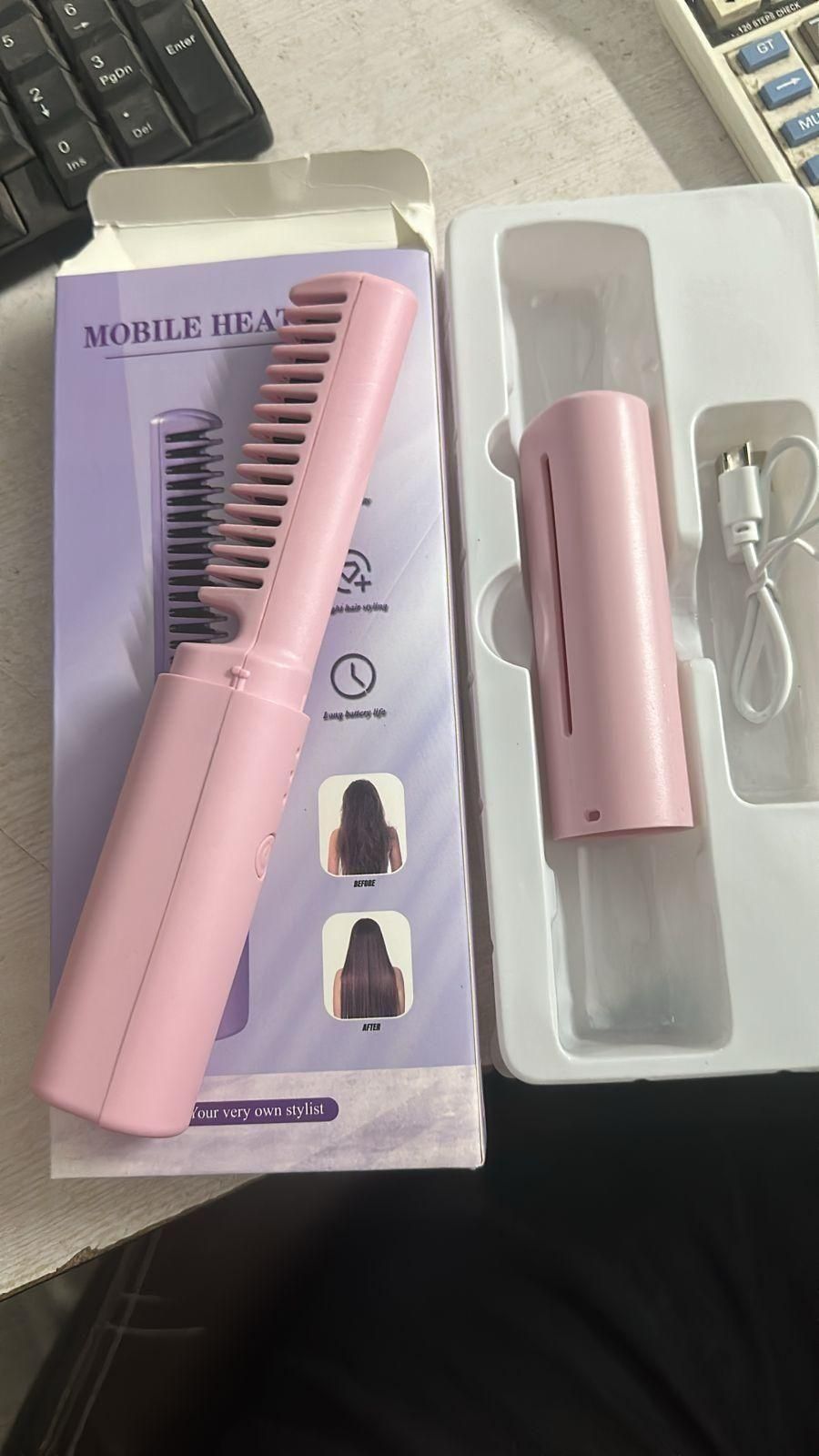 Meneflix Pro | The Handbag Hair Straightener: Style & 2-in-1 Cordless Hot Comb!
